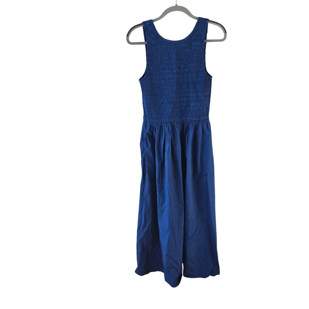 Madewell The Melody Scoopback Smocked Midi Dress Size M Flawed